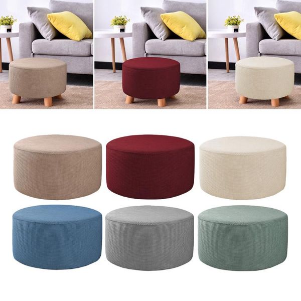 

storage ottoman slipcover protector spandex elastic round footstool sofa slip cover for foot rest stool furniture