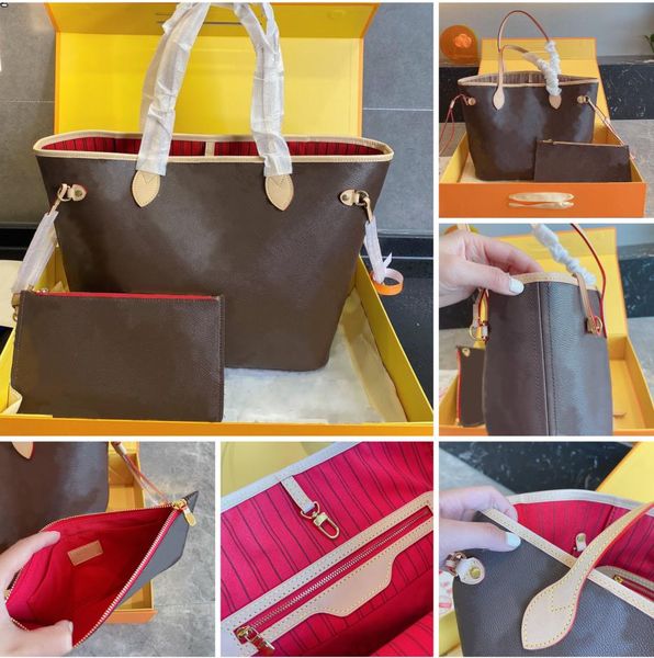 

2021 luxury designer ladies handbag neverfull gmwomen tote bag shopping bags classic presbyopia discoloration leather large capacity 02