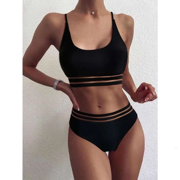 

bikini solid color swimsuit high waist lace, White;black