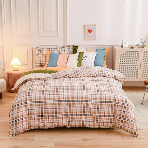 

bedding sets duvet cover solid color pure cotton quilt both sides design universal set bedclothes +pillowcase