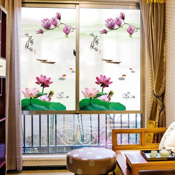 

window stickers chinese frosted glass transparent opaque film bathroom doors and windows custom decorative cellophane