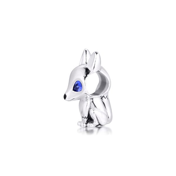 Charms animali con volpe dagli occhi azzurri in argento sterling 925 adatti al braccialetto originale perline in argento 925 per la creazione di gioielli 2020 nuovo fascino Q0531