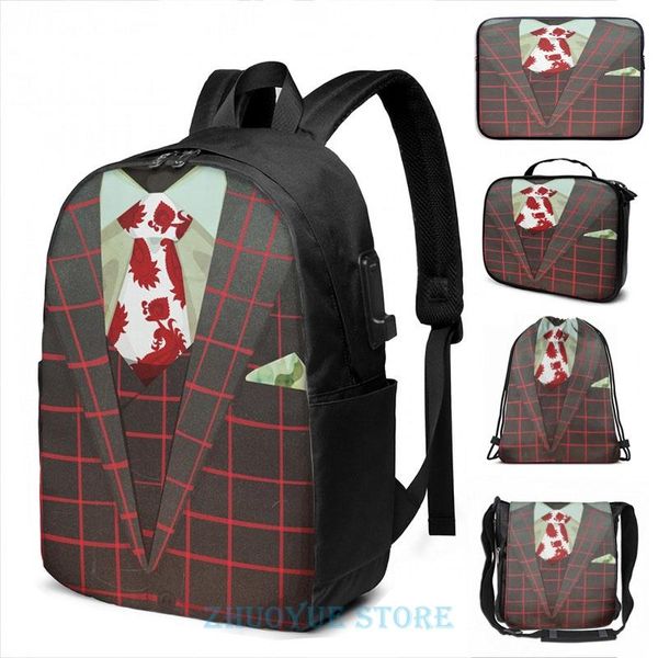 

backpack funny graphic print sharply dressed hannibal usb charge men school bags women bag travel laptop