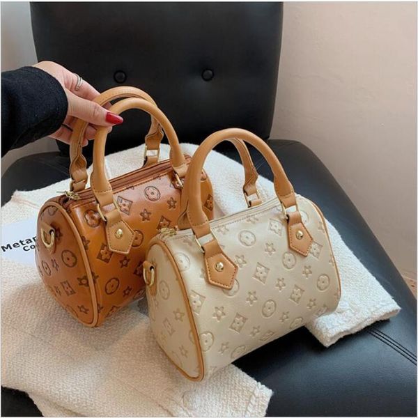

shoulder bags women's bag 2021 fashion boston pillow handbag atmospheric old embossed messenger