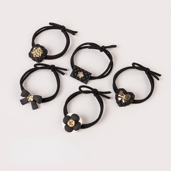 

hair clips & barrettes small fragrance simple ring ins high elastic rope rubber band female sen leather sleeve tie head, Golden;silver