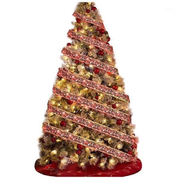 

christmas decorations 2021 fairy string lights waterproof 10m copper wire ribbon bows for party weddings holiday tree