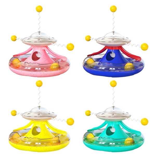 

cat toys leak toy interactive food dispenser turntable track balls for pet