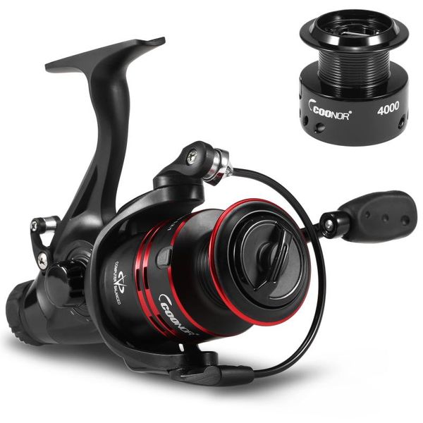 

baitcasting reels coonor 5. 9+1 bb smooth fishing lightweight spinning reel with spare plastic spool tackle tool