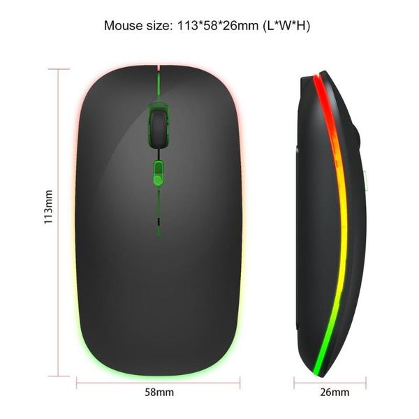 

mice 2.4g wireless transmission optical mouse m40 colorful luminous rechargeable mute ultra-thin for pc notebook etc