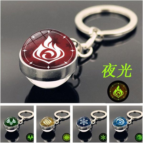 

other event & party supplies game genshin impact luminous keychain double-sided glass ball eye of god pendant charms jewelry accessories pro