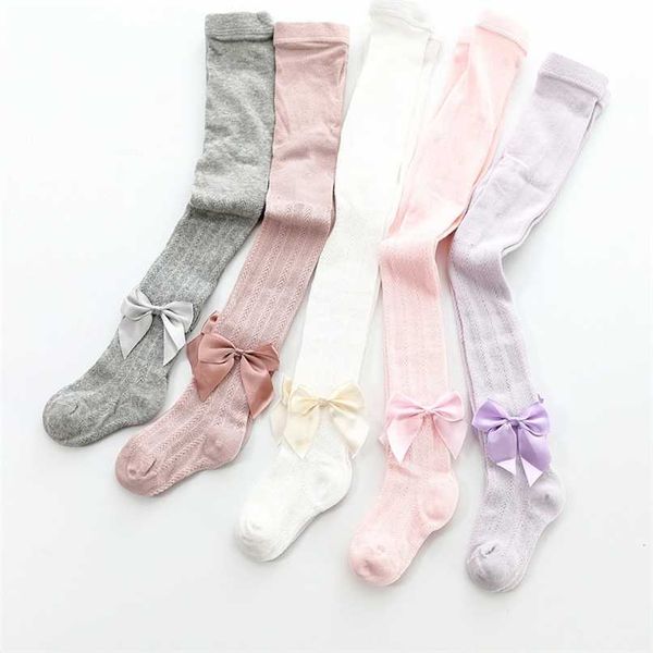 

0 to 6 years summer knitted mesh pantyhose for princess ultrathin breathable large bowknot tights girls cotton kids 211021, Blue