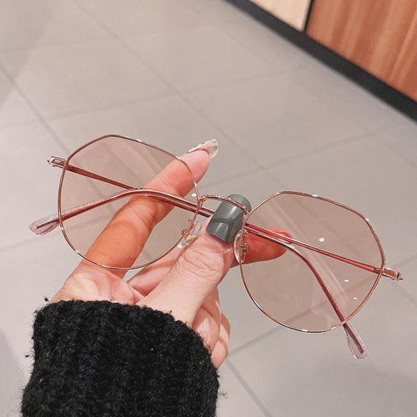 

sunglasses 2021 fashion vintage metal square women optical transparent anti-blue glasses frame female oculos feminino uv400, White;black