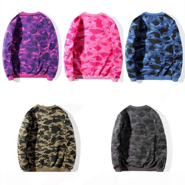 

mens camouflage pattern print sweatshirt mens stylist 5 color pullover long sleeve men women hoodies size m-2xl, Black