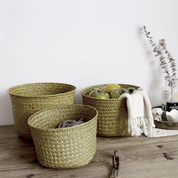 

storage baskets hand-knitted toy basket fruit nordic style plant pot hand-woven collapsible flower accessories
