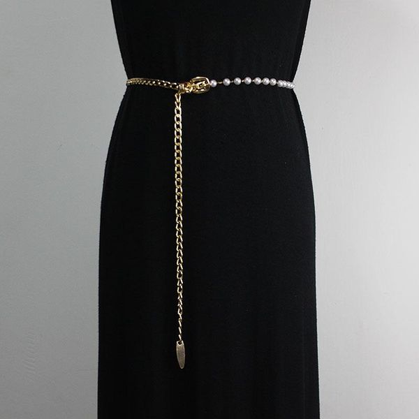 

belts metal waist chain accessories women's fashion versatile decoration with skirt belt thin pants winter, Black;brown