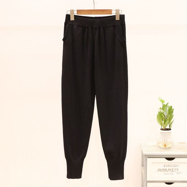 

fashion black gray sports knit suit women 2pc beading chains tassel sweater pants two piece set female casual knitted tracksuit 5wcj, Blue