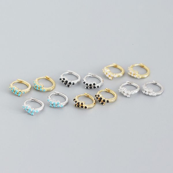 

yhe0265 light luxury s925 pure silver ins minimalist geometry inlaid with diamond earrings and earrings, Golden