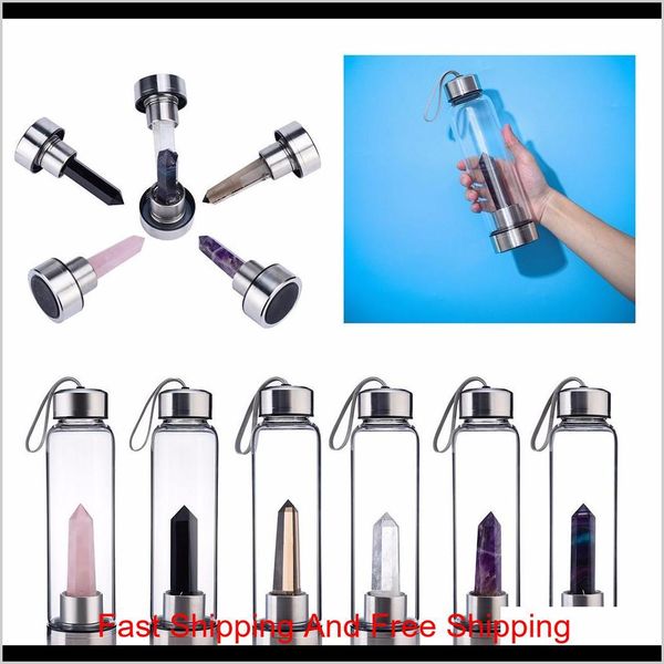 

fast shipping muqgew transparent water bottle quartz crystal glass bottle natural crystal point healing obe qylpingtoy