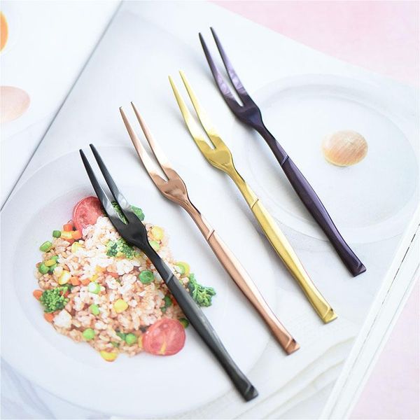 

forks jswork stainless steel fruit picks tenedor fourche desserts cake pastry flatware tableware