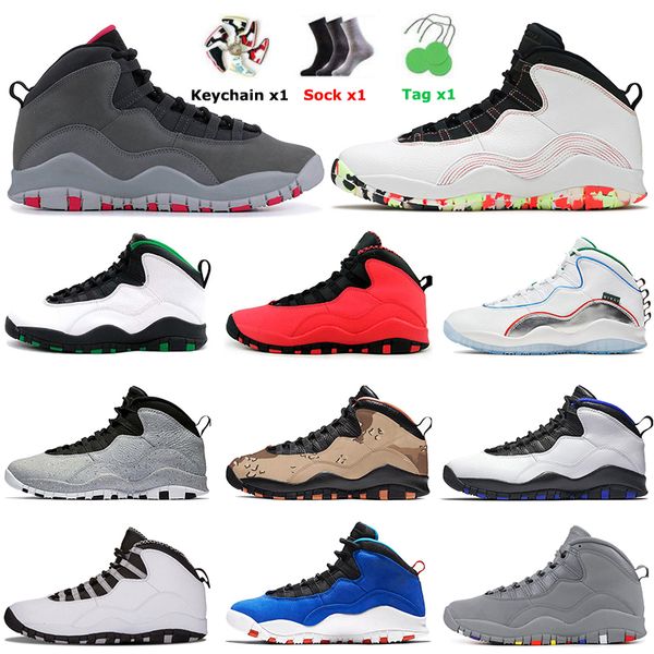 

jumpman 10 10s x mens basketball shoes j10 ember glow trainers sports sneakers with socks