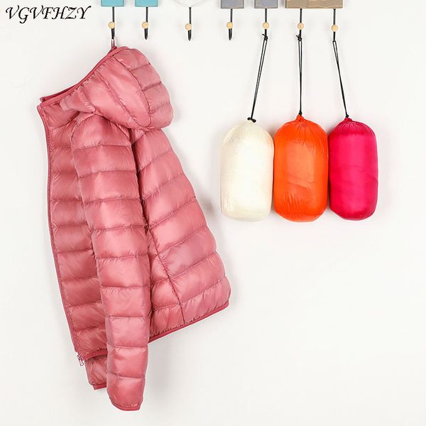 

women's white duck feather et, ultra light long sve warm coat, portable clothing, 2020, Black