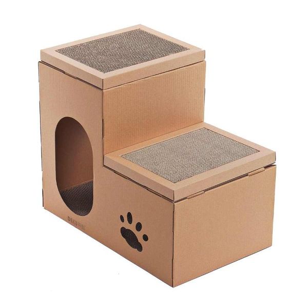 

cat toys diy corrugated paper house double-decker scratch board grinds claw combination 50*40*32cm