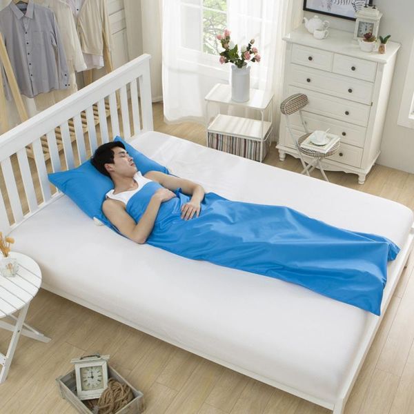 

outdoor travel camping hiking polyester pongee healthy sleeping bag liner with pillowcase portable lightweight