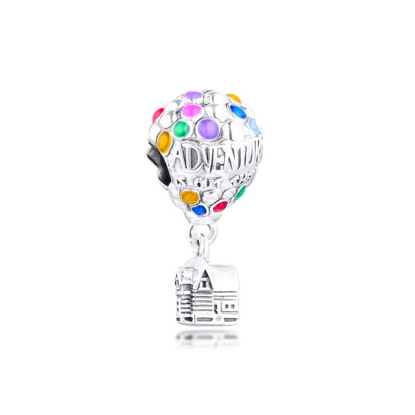 

colorful air ball beads for silver 925 original charms bracelets & bangles pendant diy round silver beads for jewelry making q0531, Black