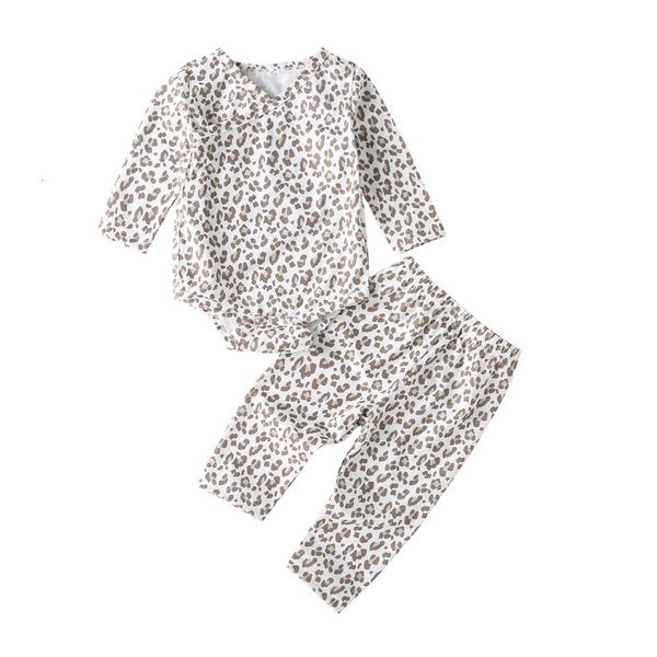

sleeve ins new spring / summer 2021 long leopard girl's two piece set