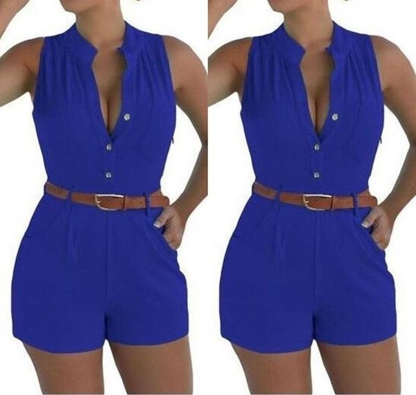 

women shorts jumpsuit bodysuit playsuit casual summer clothing overalls shorts rompers with belt, Black;white