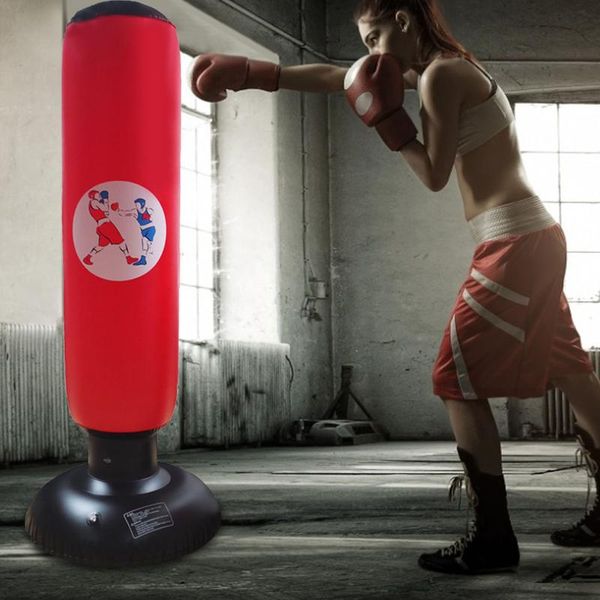 

boxing punching bag inflatable stand tumbler muay thai training pressure relief bounce back sandbag with air pump