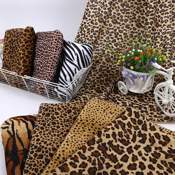 Tigre Leopardo listrado zebra padrão pano animal imprimir tecido de pelúcia curto para brinquedo diy brinquedo travesseiro tapete decorativo tecido 210702