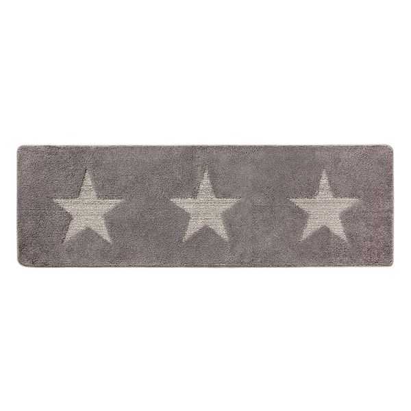

rectangle three stars pattern bath mat soft washable carpet 4 colour