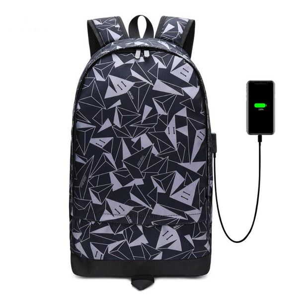 

backpack man rucksack schoolbag man's usb charging lapbackpacks printing travel bag waterproof basketball