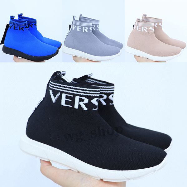 

infant kids knit speed sock runner knitted mid high light running shoes black wine red sneaker children girls boys sports