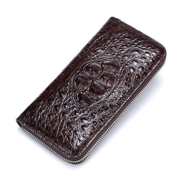 

wallets thailand men's crocodile fashion wallet business long clutch large banknote clip multi-card genuine leather purse high-quality, Red;black