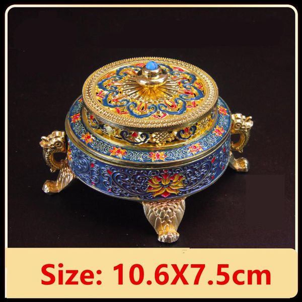 

fragrance lamps vintage design tibetan style mini metal incense burner censer holder base home decor buddhist living room decoration