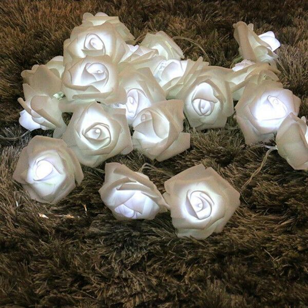 

2.2 meter battery powered 20 led rose flower string fairy lights wedding