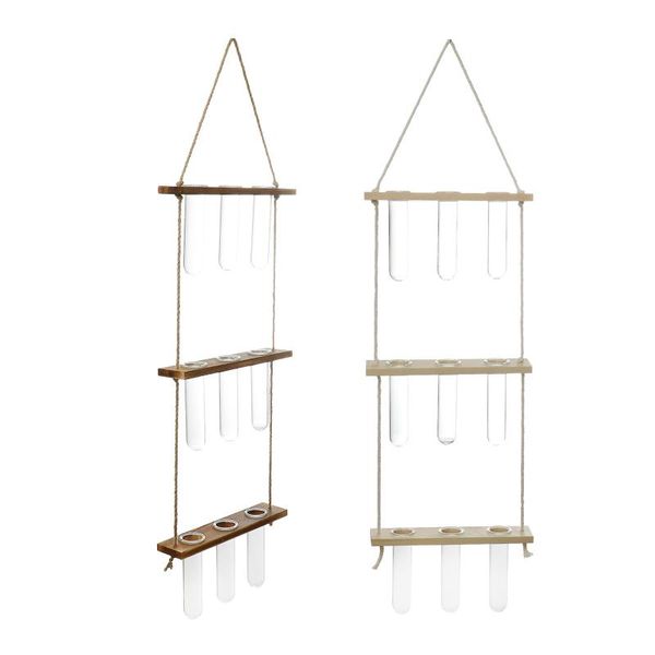 

vases hydroponic plant vase flower pot test tube wooden wall hanging planter