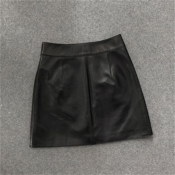 

2021 female autumn genuine royal sheep hide skirt e61 i5z1, Black
