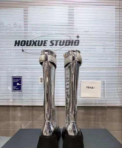 

designer boots women shoes metal fashion luxury cool guy style leather cowhide suede and comfortable size for 34-40, Black