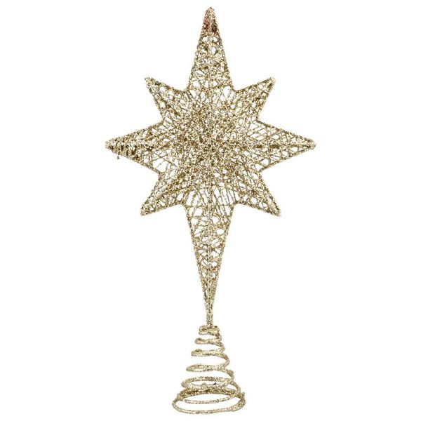 

christmas decorations 1pc xmas eight pointed star treedecor tree er ((golden)