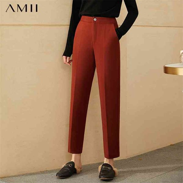

minimalism autumn winter causal women's pants fashion solid olstyle straight ankel-length female trousers 12070528 210527, Black;white