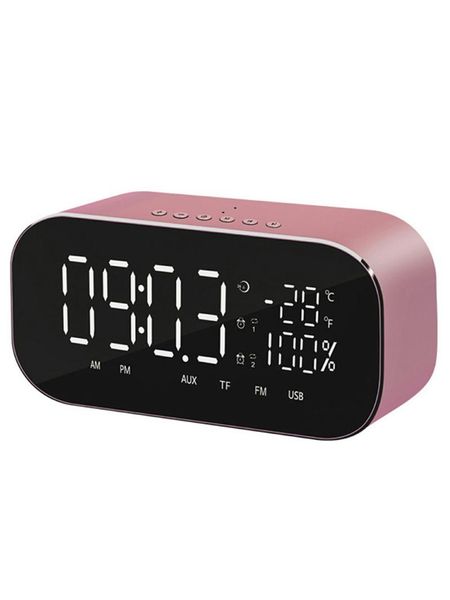 

s2 portable wireless speaker support temperature lcd display fm radio alarm clock wireless stereo subwoofer music player