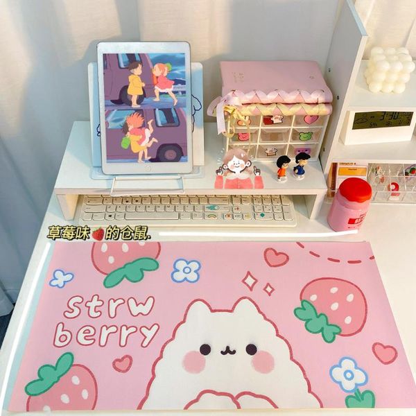 

mouse pads & wrist rests kawaii cartoon soft table antiskid waterproof desk mat pad big size deskkeyboard school stationery accessories
