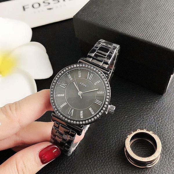 Бронзовые часы Mi Watch Lite Girl Fashion Brand Часы Womencrystal Steel Steel Женская металлическая полоса кварца роскошные наручные часы