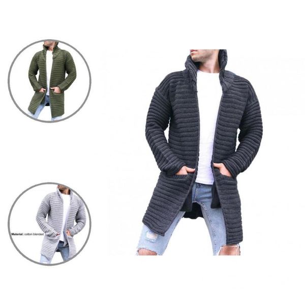 

men's sweaters simple solid color ribbed knitted cardigan sweater coat autumn winter cold resistant, White;black