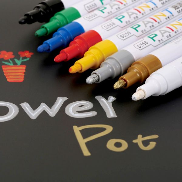 

painting pens deli s558 paint repaint, signature, sign in, tire, graffiti pen color stationery products, Black;red