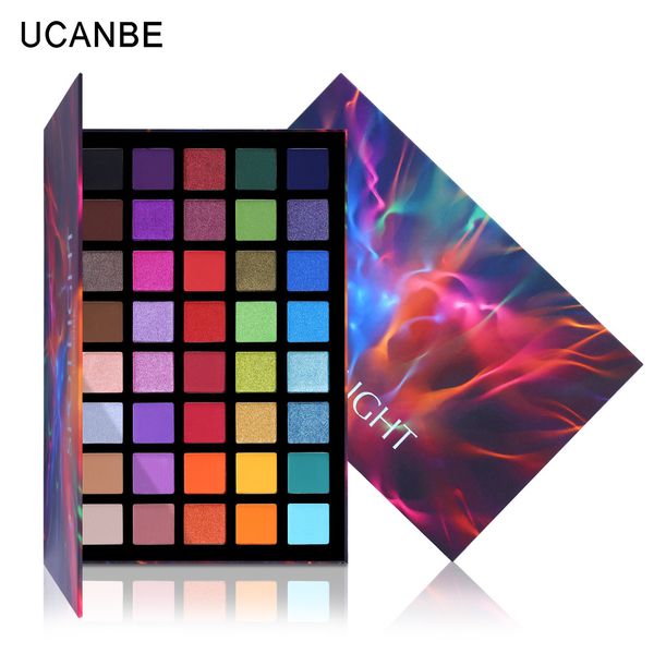 UCANBE Spotlight 40-Farben-Lidschatten-Palette Buntes Künstler-Schimmer-Glitzer-Matt-Pigmentpulver Gepresstes Lidschatten-Make-up-Set sogal