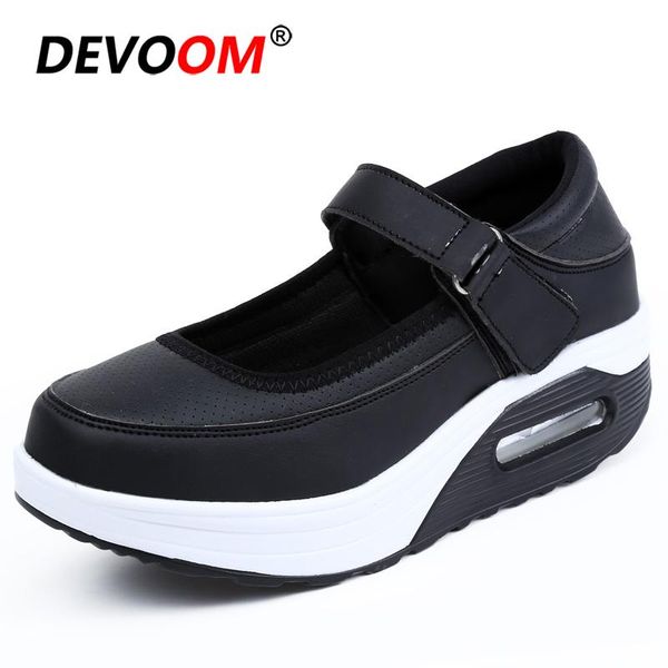 

dress shoes white mother summer swing casual mesh for woman platform height increase shake wedges air cushion sole, Black